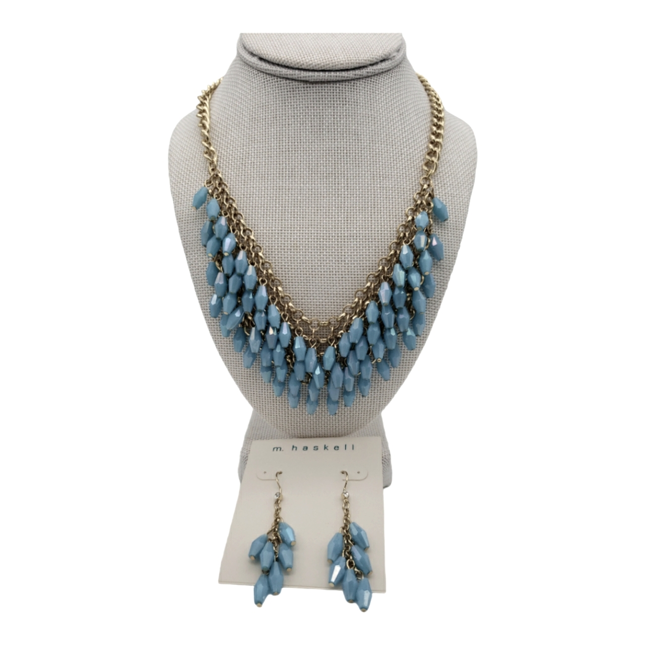 M. Haskell Nwt Necklace And Bracelet Set In Gold/Blue